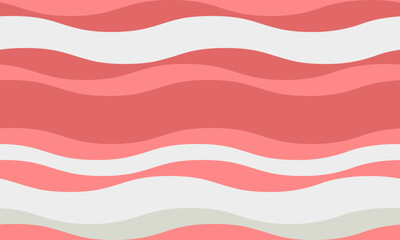 Poster - Abstract wavy coral and white stripes background.  Perfect for websites, social media, packaging, and presentations.  Evokes feelings of calmness, fluidity, and modern design.