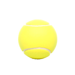 Fototapete - Tennis Ball, A Vibrant Yellow Green Color, With A Fuzzy Texture. Isolated Against A Clean White Background. A Perfect Sphere. A Striking Sports Element Ready For Your Designs.