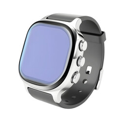 Poster - High-tech Smartwatch 3d Render, Featuring A Shiny Display On A Simple Plain White Background, Great For Technology Concepts And Visualizations. An Elegant Design For Modern Lifestyle. Sleek And
