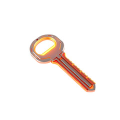 Leinwandbilder - Futuristic Key, Glowing Technology Object. Digital Access And Secure Entry. Bright Key Illustration, Innovation And Advanced Design. Secure Concept.