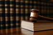 © A2Z AI  - Gavel on law book with a bookshelf. Symbol of justice, legality and court decisions. Focus on fairness, judgment, and legal processes.