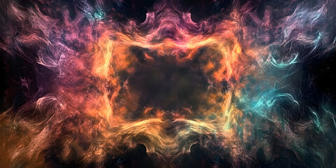 Poster - Vibrant ethereal fractal formation creating a unique and mesmerizing visual effect