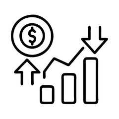 Poster - Understand stock market trends and financial analysis with investment growth and decline chart