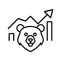 Poster - Bear market stock market investment financial growth chart trend line upward arrow icon vector