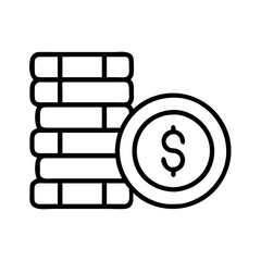 Poster - Find stack of coins dollar money currency savings investment finance wealth cash icon vector graphic