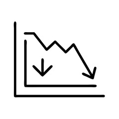 Poster - Stock market crash chart showing economic downturn and financial loss with downward arrows symbol