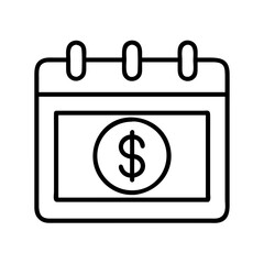 Poster - Financial calendar icon for payment due date reminder and money management planning concept design