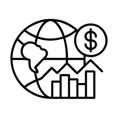 Poster - Global economics and finance market analysis with dollar sign and graph chart symbol icon