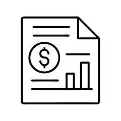 Poster - Financial report document with dollar sign and bar chart analysis for business growth data analysis