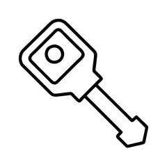 Poster - Unlocking solutions icon vector illustration of a modern key for security and access control