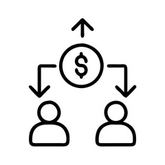 Poster - Money distribution strategy icon vector illustration concept for business and finance management plan