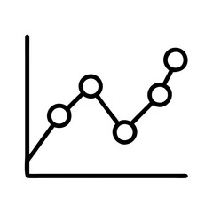Poster - line graph with circles showing data trend analysis for business and financial reports