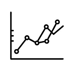 Poster - Stock market graph line chart icon vector illustration for business and finance analysis
