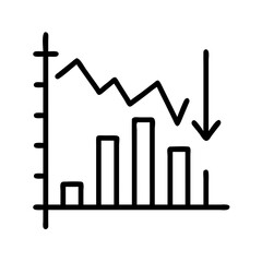 Poster - Stock market crash chart graph showing business finance and economic downfall illustration vector