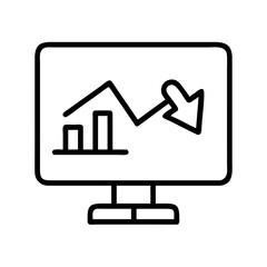 Poster - Stock market crash analysis on computer screen showing financial loss and economic downturn trend