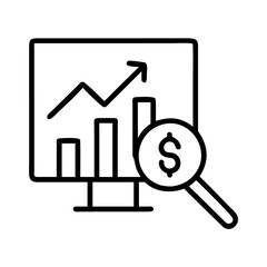 Poster - Financial analysis and growth chart with dollar sign for business and investment success