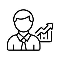 Poster - Business growth and financial success concept with businessman and rising graph icon