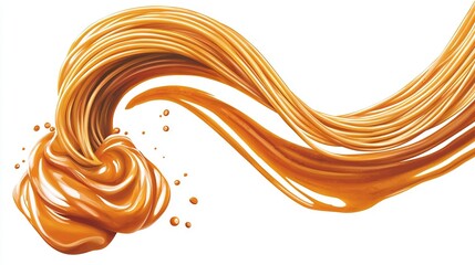 Wall Mural -   Close-up of liquid pouring from bottle onto orange liquid background