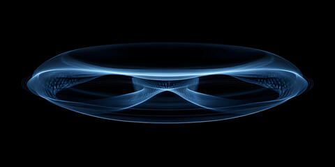 Poster - Abstract ethereal blue orb composition with swirling energy on black void