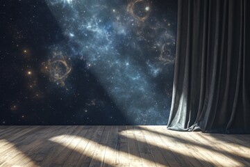 Poster - Stunning cosmic mural enhances the charm of a modern interior space