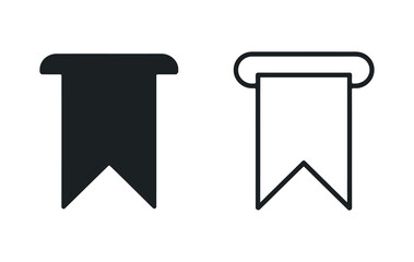Fototapete - Bookmark Icon Set Silhouette And Outline Style Vector Illustration Representing Saving Or Marking Content For Future Reference
