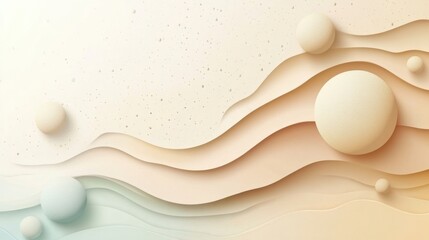 Fototapete - abstract background with soft ecru tones dotted design and eggshell paper texture