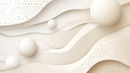 Fototapete - abstract background with soft ecru tones dotted design and eggshell paper texture
