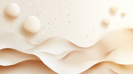 Fototapete - abstract background with soft ecru tones dotted design and eggshell paper texture