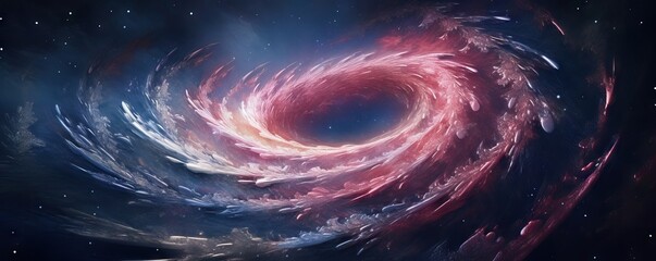 Wall Mural - swirling cosmic vortex in deep space. spiral galaxy with vibrant pink and blue hues. astronomical ph
