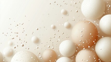 Fototapete - abstract background with soft ecru tones dotted design and eggshell paper texture