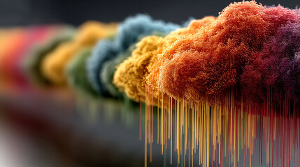 Poster - A glowing digital cloud releases streams of data like futuristic rain symbolizing the seamless flow of information connectivity cloud storage and the evolution of cloud computing technology

