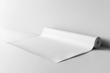 Aufkleber - White paper roll on a plain wall in an open studio with lots of negative space around it. An ideal blank canvas for a creative project.