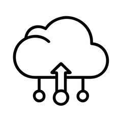 Poster - Cloud storage upload icon vector illustration for data transfer backup and networking concept