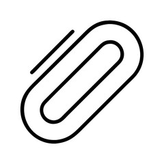 Poster - Paper clip icon vector illustration, office supply, stationery, attachment, binder clip, line art