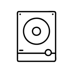 Poster - Hard drive disk vector icon illustration, data storage device, computer component symbol, pc part