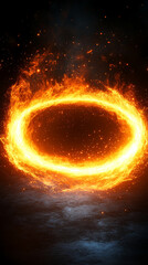 Poster - Glowing round illuminated lines with motion blur represent futuristic speed connectivity and infinite energy in a 360-degree panoramic view symbolizing seamless technology and limitless flow

