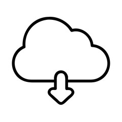 Poster - Download from cloud storage service icon vector illustration for website and graphic design needs