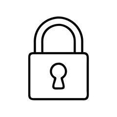Poster - Outline padlock icon vector illustration for security safety and privacy protection concept