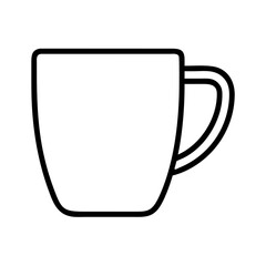 Poster - Outline drawing of a ceramic coffee mug vector illustration for cafe and kitchen design needs