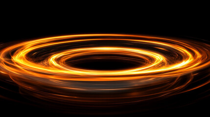 Poster - Glowing round illuminated lines with motion blur represent futuristic speed connectivity and infinite energy in a 360-degree panoramic view symbolizing seamless technology and limitless flow

