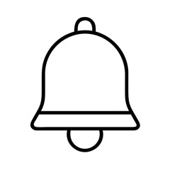 Poster - Isolated outline notification bell vector graphic for alert reminder and alarm design needs