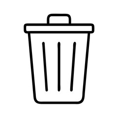 Poster - Vector graphic of a simple line art trash can waste bin garbage container for design and use cases
