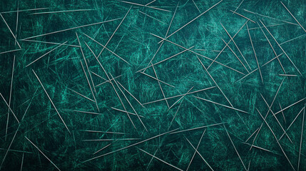 Poster - Green abstract background with geometric scratches and textured lines evokes energy motion and modernity a sleek grunge pattern with shiny dark green hues for dynamic and edgy visual themes

