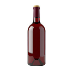 Leinwandbilder - juice Bottle Still Life. Clear Glass Bottle. Realistic 3d Render. Clean Product Shot. White Background Bottle. Isolated Bottle Visual. Simple juice Still.