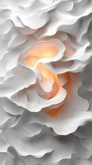 Poster - Grey and white abstract background with layered paper elements and subtle shine symbolizing clarity elegance simplicity balance and the layering of ideas or structured thought

