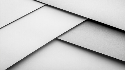Poster - Grey and white abstract background with layered paper elements and subtle shine symbolizing clarity elegance simplicity balance and the layering of ideas or structured thought

