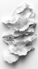Poster - Grey and white abstract background with layered paper elements and subtle shine symbolizing clarity elegance simplicity balance and the layering of ideas or structured thought

