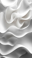 Poster - Grey and white abstract background with layered paper elements and subtle shine symbolizing clarity elegance simplicity balance and the layering of ideas or structured thought

