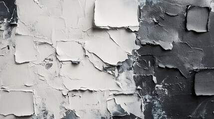 Poster - Grey and white abstract background with layered paper elements and subtle shine symbolizing clarity elegance simplicity balance and the layering of ideas or structured thought

