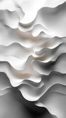 Poster - Grey and white abstract background with layered paper elements and subtle shine symbolizing clarity elegance simplicity balance and the layering of ideas or structured thought

